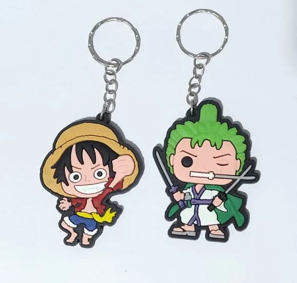Chaveiro One Piece Monkey D. Luffy e Roronoa Zoro - 4 Peças