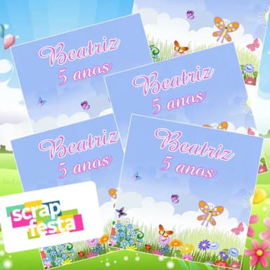 Adesivo Personalizado Quadrado 10x10 Jardim Encantado