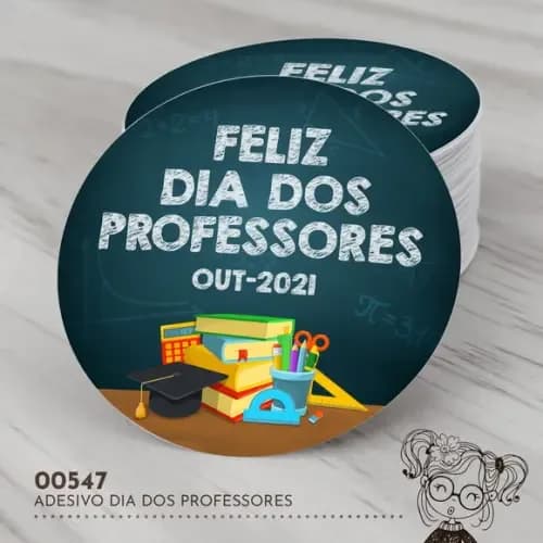 Adesivo Redondo Dia dos Professores - 00547
