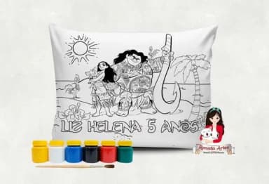 Almofada com Tinta para Colorir Moana 2