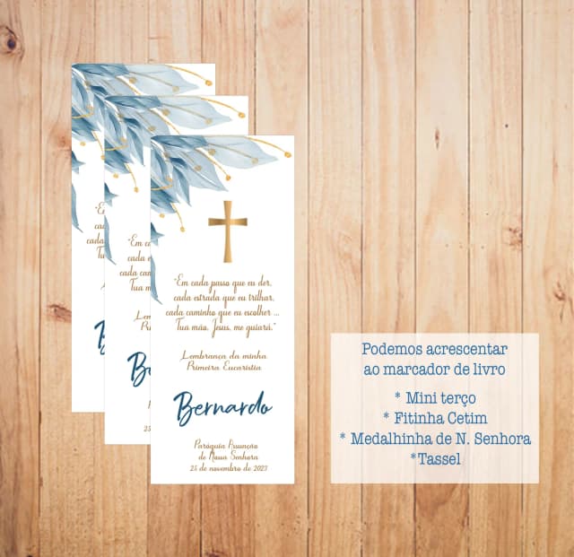 Lembrança Primeira Comunhão - Marcador Livro (15 un)