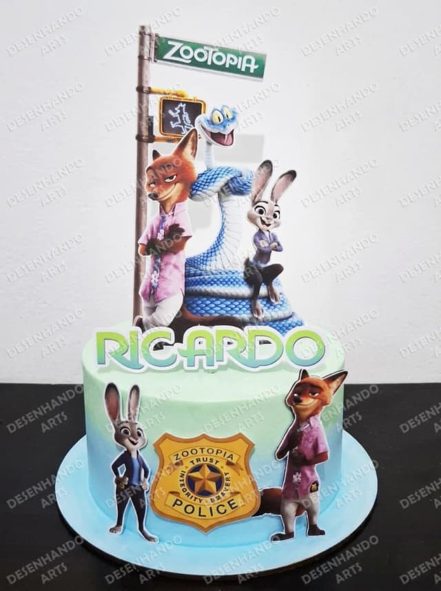 ARQUIVO DE CORTE TOPO DE BOLO ZOOTOPIA 2