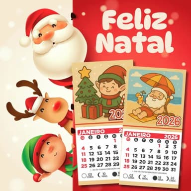 Mini Calendário 2026 Natal