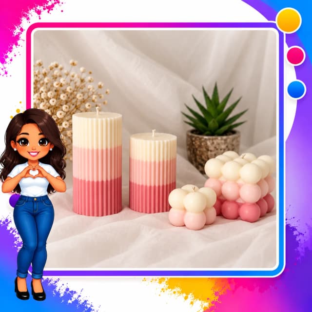 Kit de Velas Artesanais Decorativas em 3 Tons