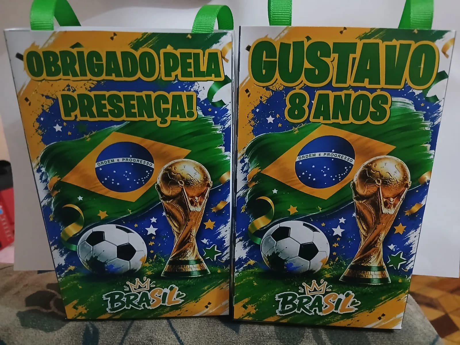 Sacolinha personalizada para lembrancinha Brasil Copa do mundo