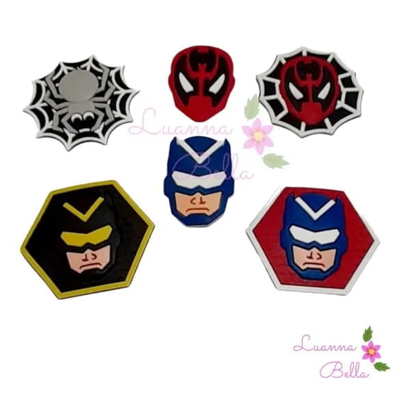 Apliques emborrachados Heróis Variados - pact c/ 6 unds