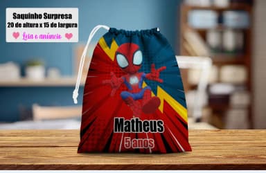 Saquinho Supresa para lembrancinhas Spider Man
