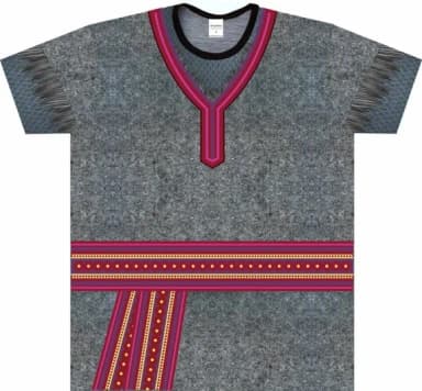 Camiseta Infantil Fantasia Lenhador das Neves Túnica Nórdica Cinza