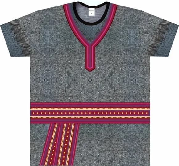 Camiseta Infantil Fantasia Lenhador das Neves Túnica Nórdica Cinza