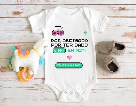 Body Bebê Pai Gamer - Presente Dia dos Pais Criativo