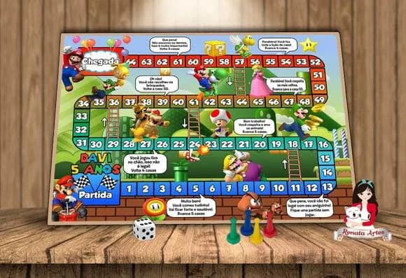Tabuleiro Educativo Personalizado Super Mario Bross