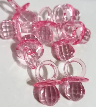 Pingente Chupetinha Pink Facetada 3cm - 10 Unidades