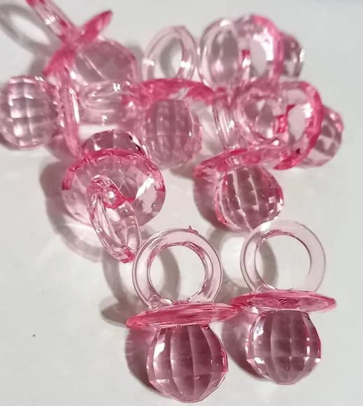 Pingente Chupetinha Pink Facetada 3cm - 10 Unidades