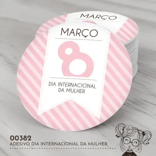 Adesivo Redondo Dia Internacional da Mulher - 00382