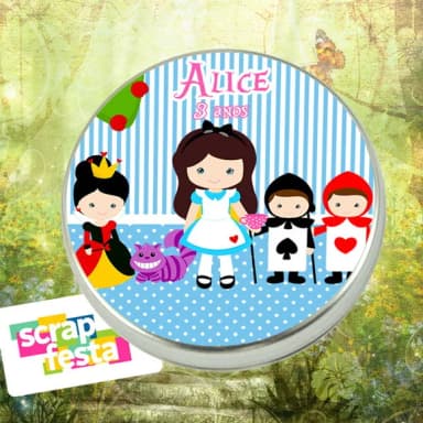 Latinha Personalizada Alice no País das Maravilhas Cute