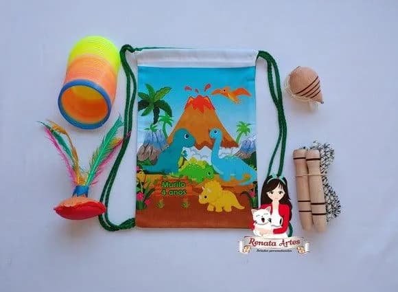 Mochila Boa Infância Personalizada Tema Dinossauro Baby