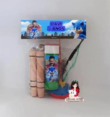 Kit Lembrancinha com Bolha de Sabão Sonic Filme 2020
