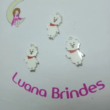 Pingente KPOP BTS RJ de Acrílico UV 3,5cm 5 Unidades