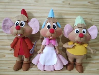 Trio Ratinhos Cinderela Feltro