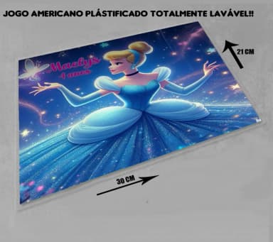 Jogo Americano Sousplat Personalizado da Cinderela