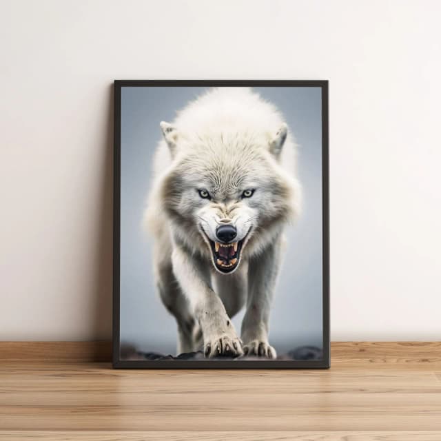 Quadro Lobo Branco Raivoso 169