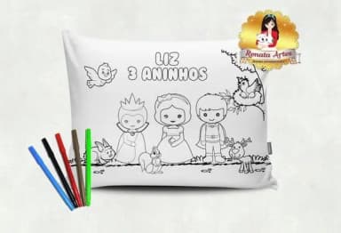 Almofada Pinte e Lave Branca de Neve