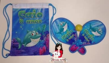 Mochila Ping Pong Tema Fundo do Mar