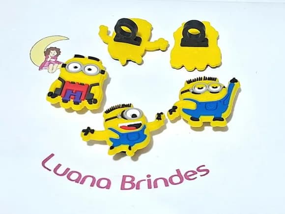 Ponteira P/lápis Minions Emborrachado Pacote com 6 Unidades