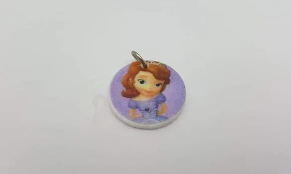 Pingente da Princesinha Sofia com Argola - Pacotes C/7 Un