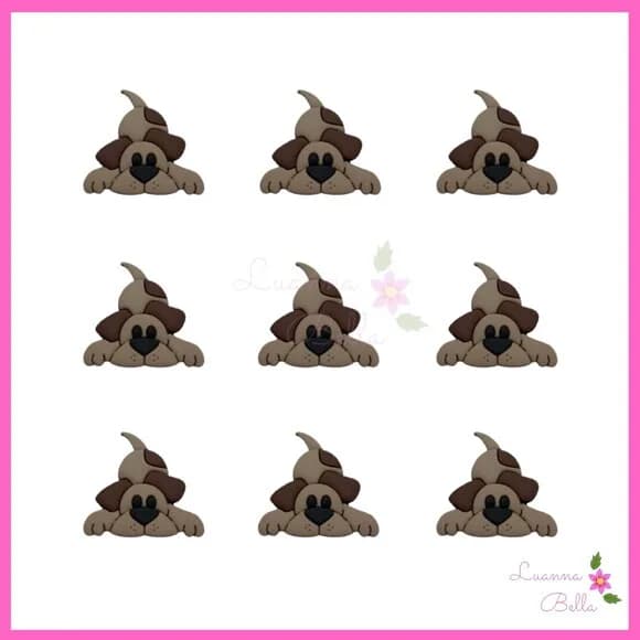 Aplique Cachorrinho Emborrachado - Pct c/ 7 Unidades