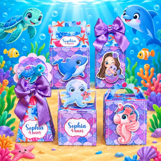 Kit Personalizado Sereia 3D Arquivo Digital