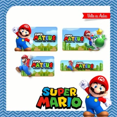 60 Etiquetas Super Mario