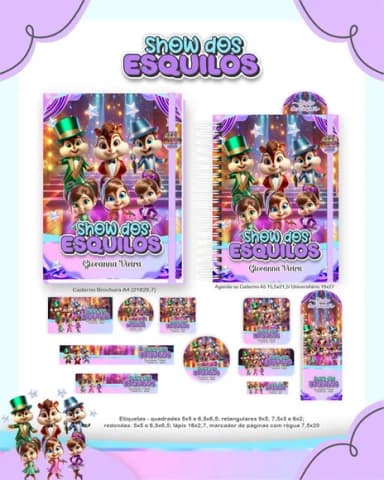 Caderno + Etiquetas + Tag Personalizada + Lápis