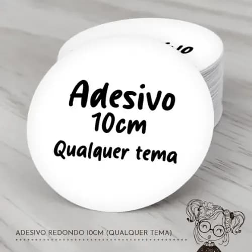 Adesivo Redondo 10cm (qualquer Tema)
