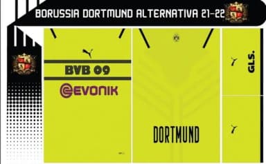 Vetor Da Camisa Borussia Dortmund Alternativa 21-22