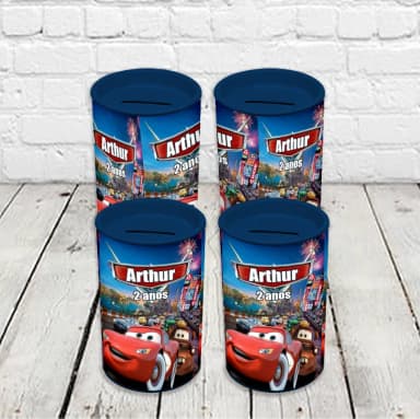 Cofrinho personalizado para lembrancinhas dos Carros Disney