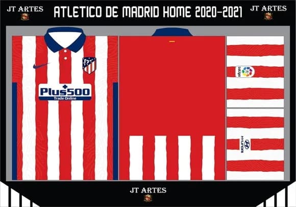 Vetor Camisa do Atletico de Madrid Local 2020-2021