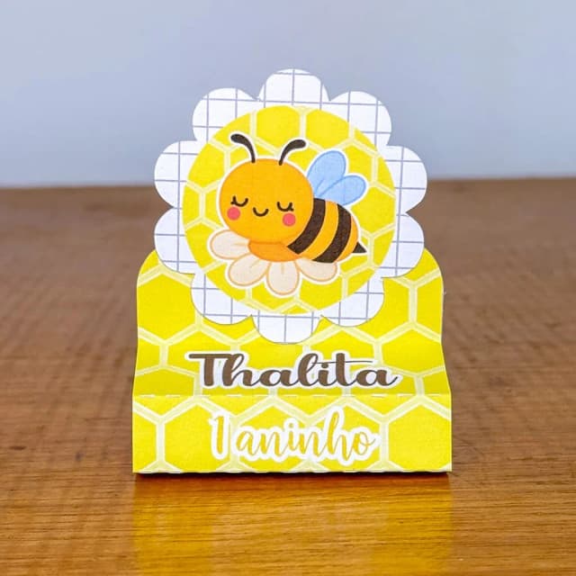PEGUE E MONTE - Porta Bis Duplo Personalizados ABELHINHA - Decoração de Festa | Lembrancinhas | Aniversário | Personalizados