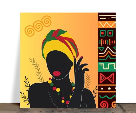 Azulejo Decorativo Afro 15x15 cm com Suporte