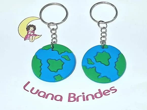 Chaveiro Planeta Emborrachado Pacote com 6 Unidades