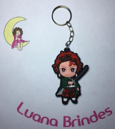 Chaveiro Pin Tanjiro Kimetsu(anime) Emborrachado Pct C/2 Und