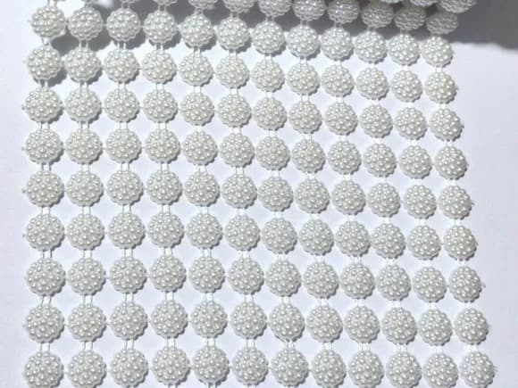 Manta Meia Pérola Cracrelada Branco 10mm Medida 13cm/1metro