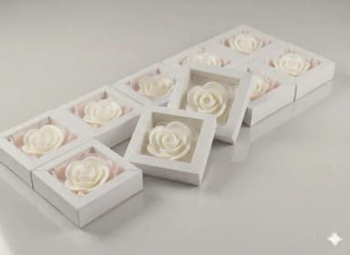Lembrancinha 70 Anos: Sabonete Rosa Provençal na Caixinha