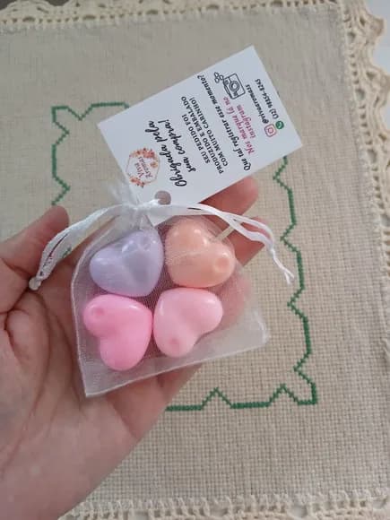 Lembrancinha 4 Sabonetinhos de Coração