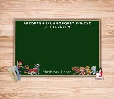 Lousa Personalizada com Giz Patrulha Canina