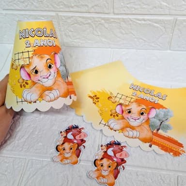Cúpula para Abajur na Taça Personalizada - Rei Leão