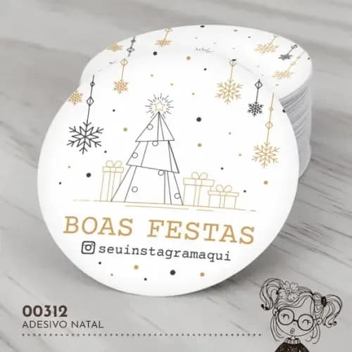 Adesivo Redondo Natal - 00312