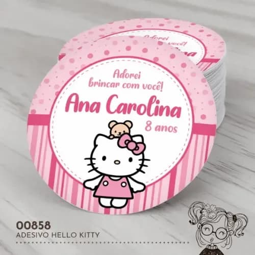 Adesivo Redondo Hello Kitty - 00858