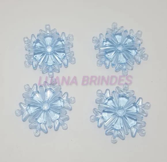 Aplique de Floco de Neve em acrílico - 4cm - pct com 20 unid