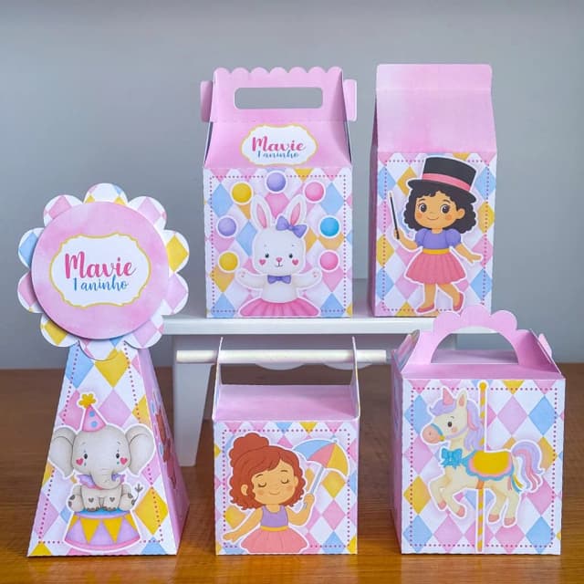 PEGUE E MONTE - Kit Festa CIRCO ENCANTADO - Decoração de Festa | Lembrancinhas | Aniversário | Personalizados